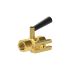 Block valve pressure gauge, Bushing-Bushing, bright brass, G 1/2
