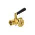 Block valve pressure gauge, Bushing-Bushing, bright brass, G 1/2