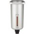 Metal container with viewing tube, semi-automated bleeder valve