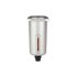 Metal container with viewing tube, fully automated bleeder valve