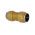 Straight connector, Brass, »sharkbite«, for pipe exterior ø 15 mm