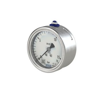 Pressure gauge, CrNi steel, rear eccentric, G 1/2, 0-25 bar, Ø100