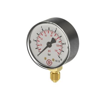 Standard pressure gauge, radial bottom, G 1/8, 0 - 2.5 bar/36 psi