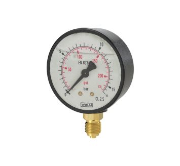 Glycerine pressure gauge, radial bottom, G 1/4, -1 / 0 bar, Ø 63