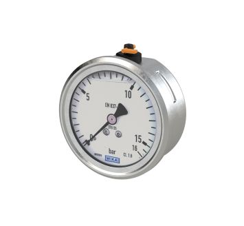 Glycerine pressure gauge, rear centric, G 1/4, -1 / 0 bar, Ø 63
