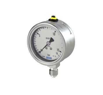 Glycerine pressure gauge, CrNi steel, G 1/4, -1 / 0 bar, Ø 63