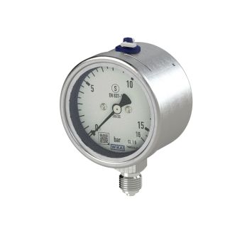 Pressure gauge, CrNi steel safety design, G 1/4, 0 - 6 bar, Ø 63