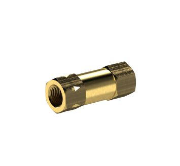 Check valve, straight-way variant, brass, G 1/4 IT, 0.2-0.4 bar
