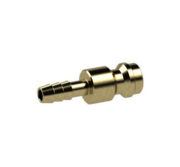 Plug-in connector for coupl. I.D. 5, bright brass, Sleeve I.D. 4