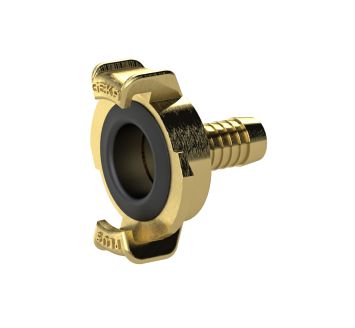 GEKA hose piece, rigid, bright brass, Connection I.D. 10