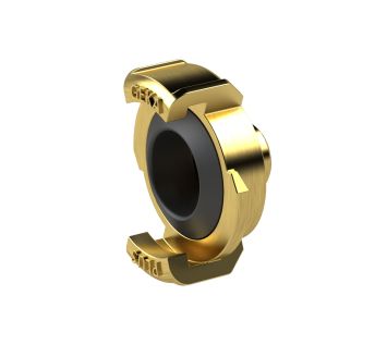 GEKA threaded piece, rigid, bright brass, G 1/4 interior