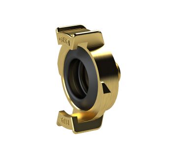 GEKA threaded piece, rigid, bright brass, G 1/4 exterior