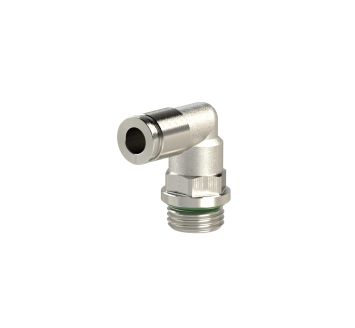 Push-in L-fitting »metallica«, rotating, M3 o., hose exterior Ø 3