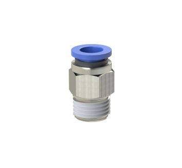 Straight push-in fitting »Blue Series«, R 1/8 o., hose ext. Ø 4