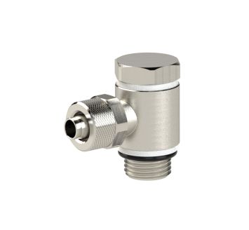 Angled pivot fitting with O-ring, M5 o., for hose 5/3 mm