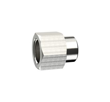 Socket, reduced, M5 i., G 1/8 i., AF 14, nickel-plated brass