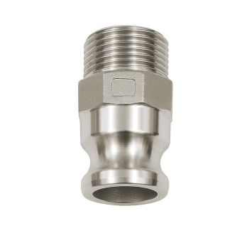Kamlok quick-connect plug, Exterior thread, F type, Alu, R 3/4