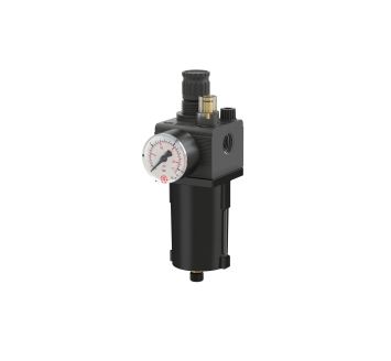Combi-service unit with Metal container, Size 2, G3/4, 0,5-10 bar