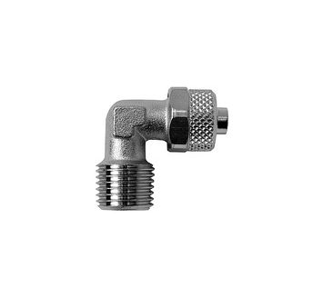 Angled screw-in fitting »value line«, R 1/8 o., for hose 6/4