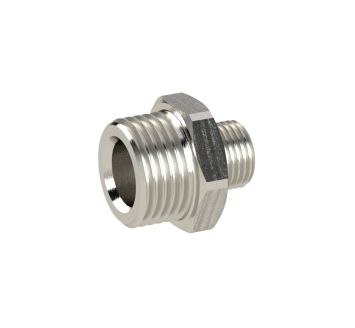Double threaded nipple, G 1/8 o., G 1/8 o., nickel-plated brass