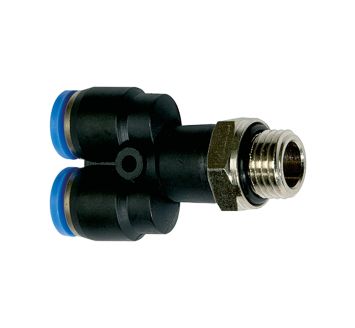 Push-in Y-fitting »Blue Series«, rotating, M5 o.