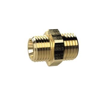 Double threaded nipple, M3 o., M3 o., AF 5, Brass