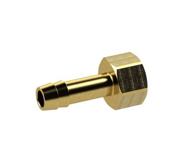 Screw-on hose connector, G 1/8, for hose I.D. 6 mm, AF 12, Brass