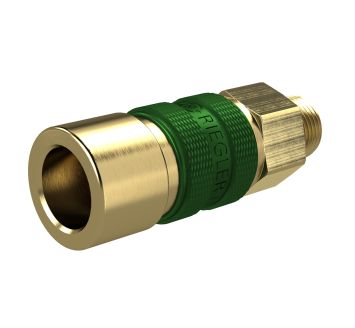 Captive quick-connect coupling I.D. 5, G 1/8 ET, green