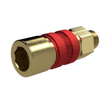 Captive quick-connect coupling I.D. 5, G 1/8 ET, red