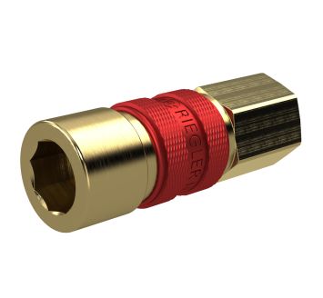 Captive quick-connect coupling I.D. 5, G 1/4 IT, red