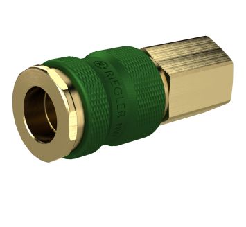 Captive quick-connect coupling I.D. 7.8, G 1/4 IT, green