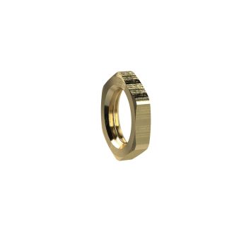 Hexagonal counter nut, G 1/8, AF 15, Brass