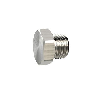 Locking screw, Exterior hexagonal, M5, AF 8, nickel-plated brass