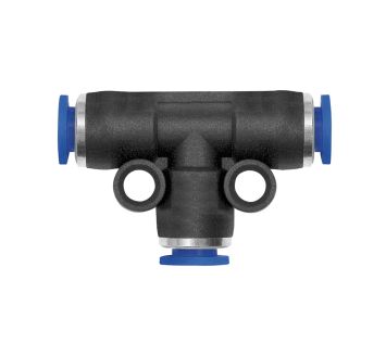 Push-in T-connector &raquo;Blue Series&laquo; mini, red., hose exterior &Oslash; 6/4
