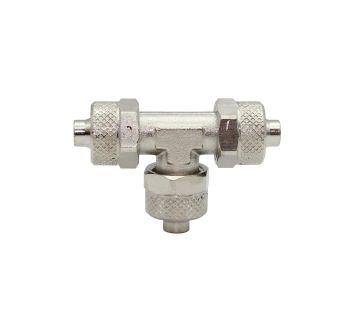 T-connection, for hose 4/2 mm, AF 9, nickel-plated brass