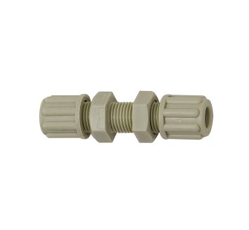 Straight bulkhead connector, M10x1, for hose 4/6 mm, AF 14, PP