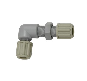 Angled bulkhead connector, M10x1, for hose 4/6 mm, AF 14, PA