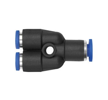 Push-in Y-connector »Blue Series« mini, red., hose exterior Ø 4/3