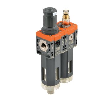 Filter reg.+lubricator »SYNTESI«, s.1, G1/8, 5µm, 0…2 bar, RMSA