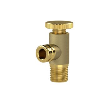 Bleeder and venting valve, brass, Corner shape, G 1/8