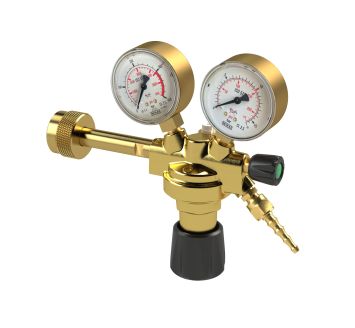 Cylinder pressure regulator, 300bar, Oxygen, Work. press. 0-10bar