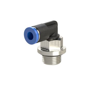 Push-in L-fitting »Blue Series« mini, rotating, M3