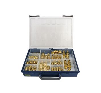 Assortment box, brass rotating parts