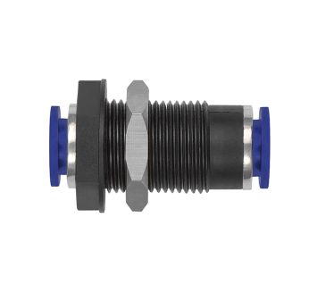 Straight push-in bulkhead connector »Blue Series«, M12x1.0