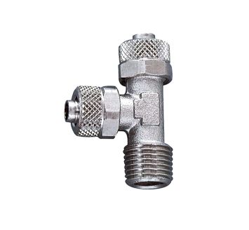 L screw-in fitting,R 1/8 o., for hose 5/3 mm, nickel-plated brass