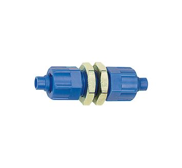 Bulkhead connector with mounting nuts, M10x1, for hose 6/4, POM