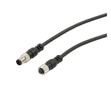 Connection cable digital in/out, M8 male/M8 fem. 0°, 3p, 3m