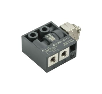 3/2-way mini valve, mechan., tappet panel mounting, NC M5 side