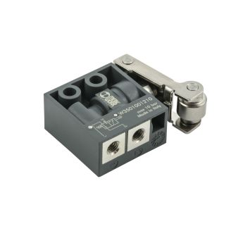 3/2-way miniature valve, mechanical, roller lever, NO, M5 side