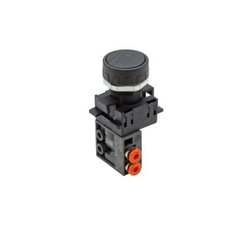 3/2-way miniature valve, manual, push button, NC, 4 mm side
